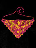 Crochet Pink and Yellow Bandana