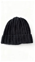 Handmade crochet large black beanie