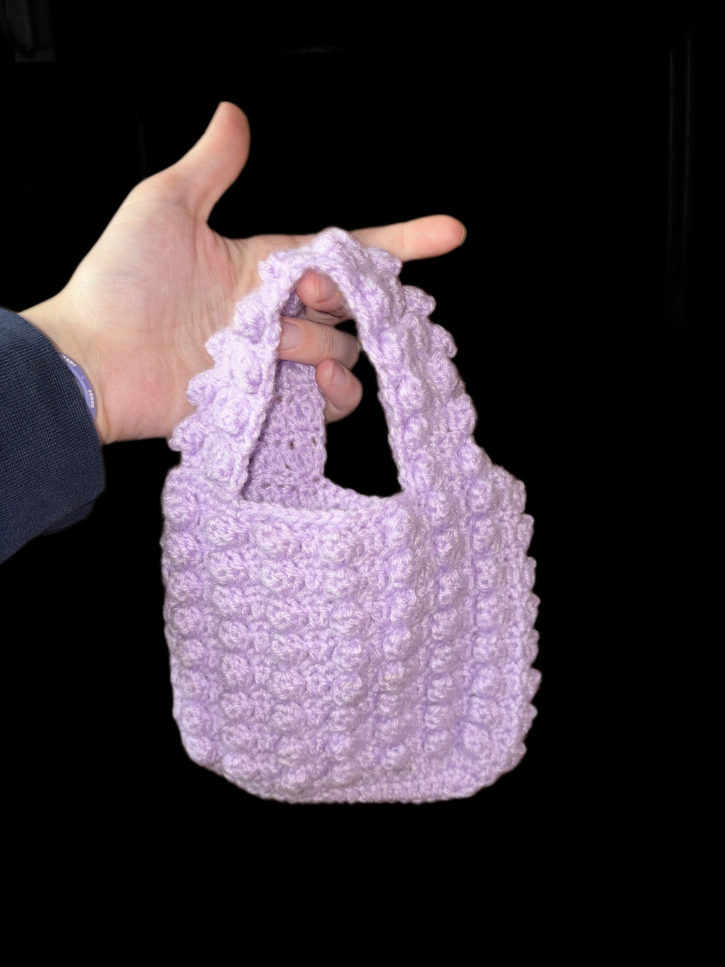 Crochet Petite Purple Handbag