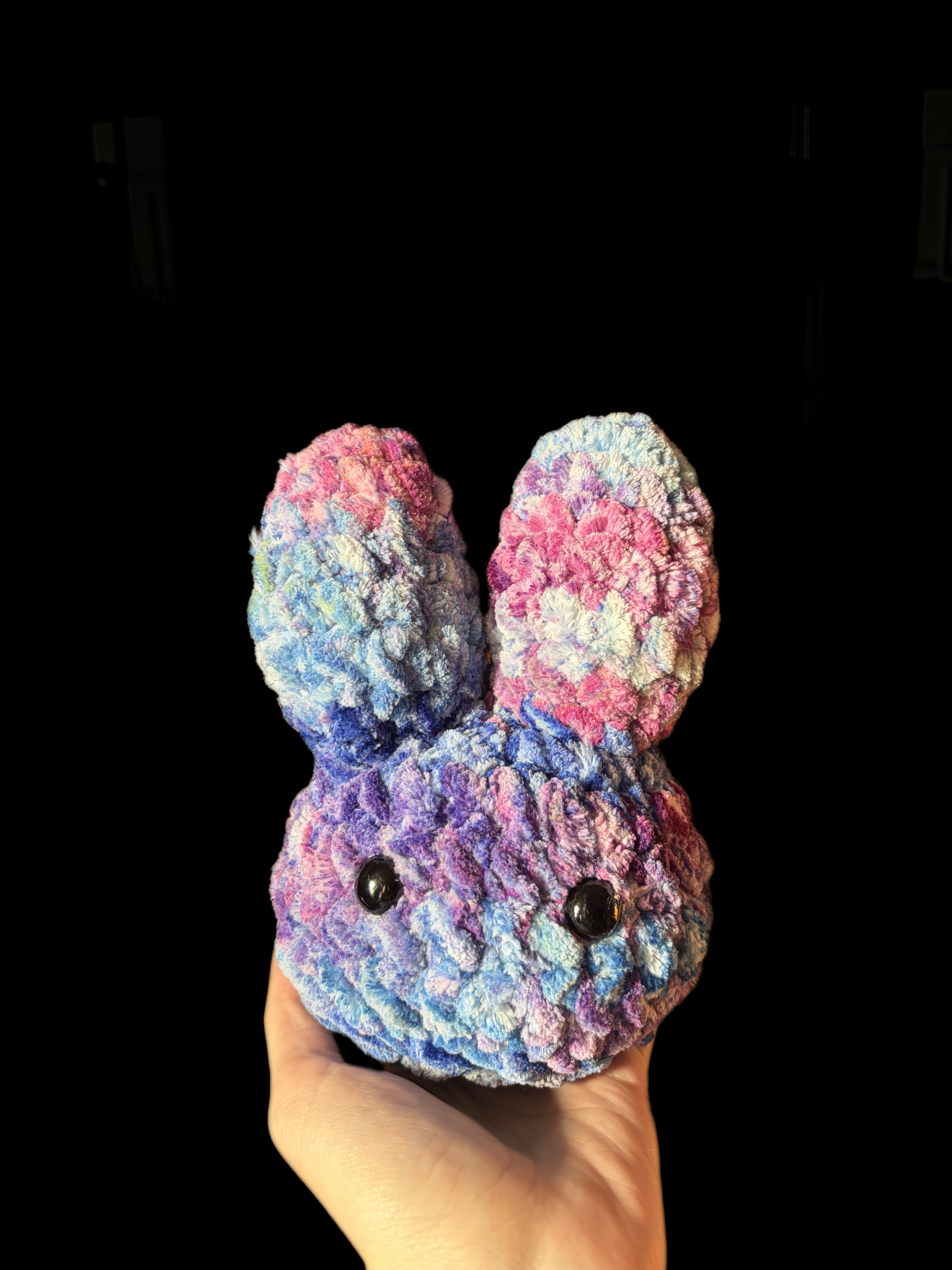 Blue Crochet Bunny Head